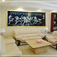 DIY钻石画厂家批发八骏图家居酒店大厅装饰画钻石画