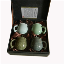 越窑秘色瓷器【四季平安】办公杯