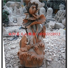 石雕连年有余雕塑石材雕刻定制大理石雕刻莲花鱼石刻