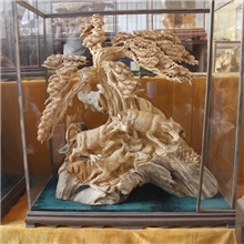 老挝花梨三阳开泰工艺品根雕家居摆件三羊开泰迎客松商务礼品