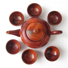 红木木雕工艺品酸枝木茶杯茶具7件套