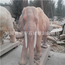 石雕大象晚霞红大理石雕刻大象曲阳石雕象门口酒店石雕象摆件