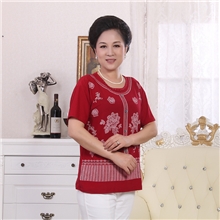 【清仓】中老年女装夏季新款中年妈妈装短袖t恤女士批发