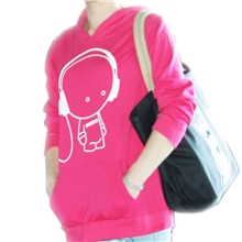 幸福衣村卫衣批发多款印花糖果色时尚带帽套头卫衣女式XFC0011-1