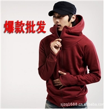 批发男士卫衣2012热卖休闲外套开衫连帽卫衣/连手套卫衣四色