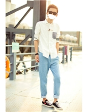 新款热卖休闲哈伦裤男牛仔裤长裤男裤子韩版修身休闲小脚裤长裤