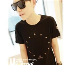 LES帅T林弯弯T恤陈冠希潮牌短袖铜五角星T恤潮牌韩版男装批发