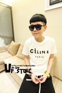 夏季韩版短袖林弯弯T恤陈冠希哈尼潮牌T恤简单字母T恤男装批发