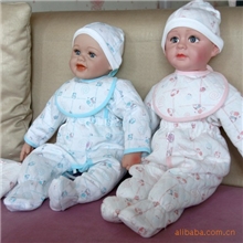 钓鱼猫纯棉5件套内衣裤子口水袋新生婴儿必备