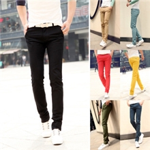 新款糖果色休闲裤男士韩版修身潮流小脚裤铅笔裤长裤子男