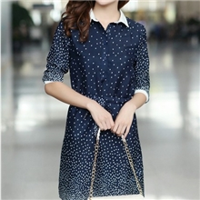 2013新款韩版圆点中袖简约时尚连衣裙