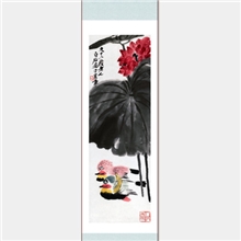 荷花鸳鸯图-LA3508【高品质书画】-名画古画-家居艺术饰品