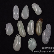 天然翡翠玉器一手批发缅甸A货玉如意吊坠冰糯种如意福瓜翡翠花件