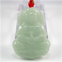 四会玉器批发一手天然翡翠糯种平安观音吊坠A货送子水月观音