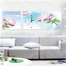 特价正品高档纯手绘花卉油画3拼联组合客厅现代抽象装饰画无框画