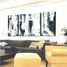 三联装饰无框纯手绘壁挂油画餐厅3拼走廊客厅沙发墙背景挂画壁画