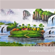 2013新品东北刀画办公室高档风景油画纯手绘室内客厅装饰套画壁画