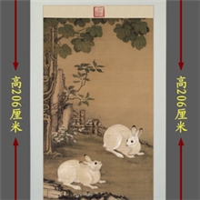 【吉运来】厂家直销批发梧桐双兔图客厅装饰高清仿真复制装饰