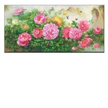 高清喷绘客厅沙发背景墙餐厅卧室装饰画心仿真油画花卉牡丹