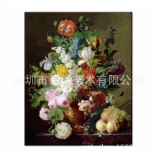 高仿真古典油画，高清喷绘花卉装饰画客厅餐厅油画