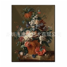 高仿古典欧式客厅餐厅卧室花卉油画装饰画画心高清喷绘