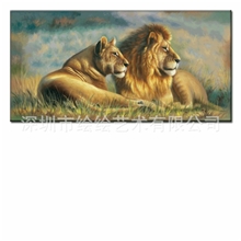 批发供应高档动物油画仿真油画喷绘画心动物画虎