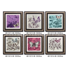 【麦田家居】供应欧式蝴蝶装饰画30*30小尺寸室内摆件