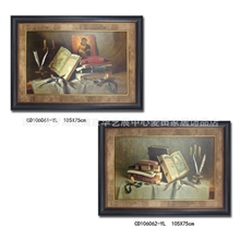 &ldquo;麦田家居&rdquo;美式古典书房实木框室内高档装饰画