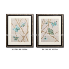 【麦田家居】供应室内挂画蝴蝶系列双拼装饰画