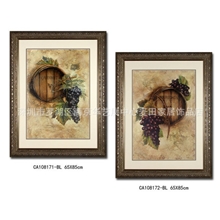 &ldquo;麦田家居&rdquo;餐厅酒库配画进口原版画芯的高档有框装饰画