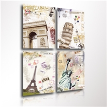 客厅地中海田园装饰画餐厅墙画欧式壁画浪漫无框画玄关三联画