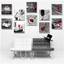 新品上市现代简约装饰新窝家居客厅卧室沙发静物写真黑白红画