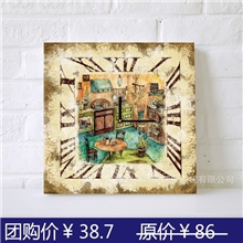 电表箱现代客厅餐厅装饰画壁画卧室挂画墙画无框画艺术创意加钟