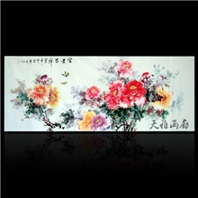 国画牡丹花画写意牡丹花开富贵办公室装饰画沙发背景墙挂画