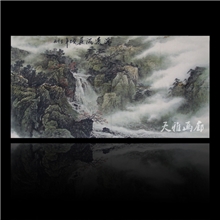 中国画山水画办公室挂画沙发上面装饰画手绘国画写意画芯三尺