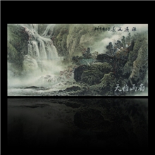 中国画山水画精品手工画源远流长客厅挂画沙发背景墙装饰画