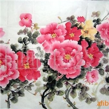 供应字画国画写意牡丹--莫林学生三尺牡丹