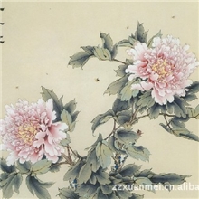 牡丹花鸟壁画，国画花鸟，壁画，