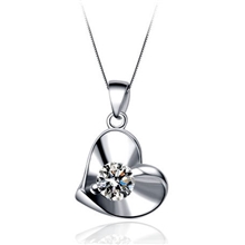 珠宝加工心形首饰925银锆石吊坠珠宝定制