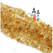 晶磊DIY手工饰品配件天然黄水晶碎石半成品批发散珠材料批发