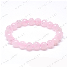 天然粉晶手链芙蓉石手链巴西进口8MM珠链厂家批发