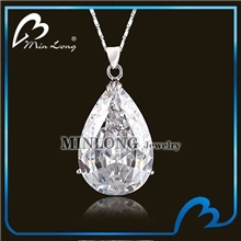 DZ-1219淘宝瀑款白色水滴吊坠，白色锆石来样定做批发