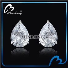 韩版小饰品锆石耳钉甜美梨形耳环男女通用耳饰