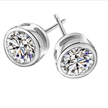 八心八箭AAA锆石耳钉铜饰情侣耳饰镀真金耳饰韩版耳钉