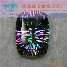 银饰镶嵌用石标准切割天然镀色水晶成品可根据银托配各种形状尺寸