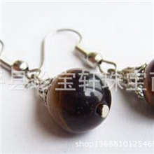 包邮多色10毫米珠子选择925银耳钩+藏银配饰耳坠批发