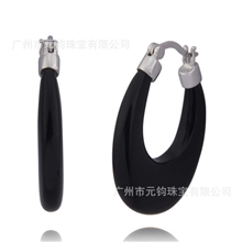 外贸饰品耳钉韩版镶钻音符长项款毛衣链闪亮音符玛瑙耳环