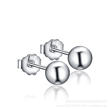 银饰厂家批发小圆球925银时尚韩版百搭泡钉3M耳钉