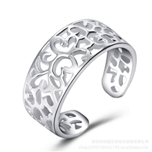 银饰厂家批发925纯银预约幸福时尚复古戒指尾戒女开口戒