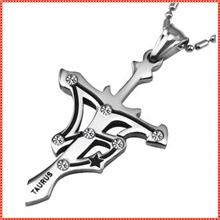 435金牛座新奇特饰品代理男款十二星座钛钢项链